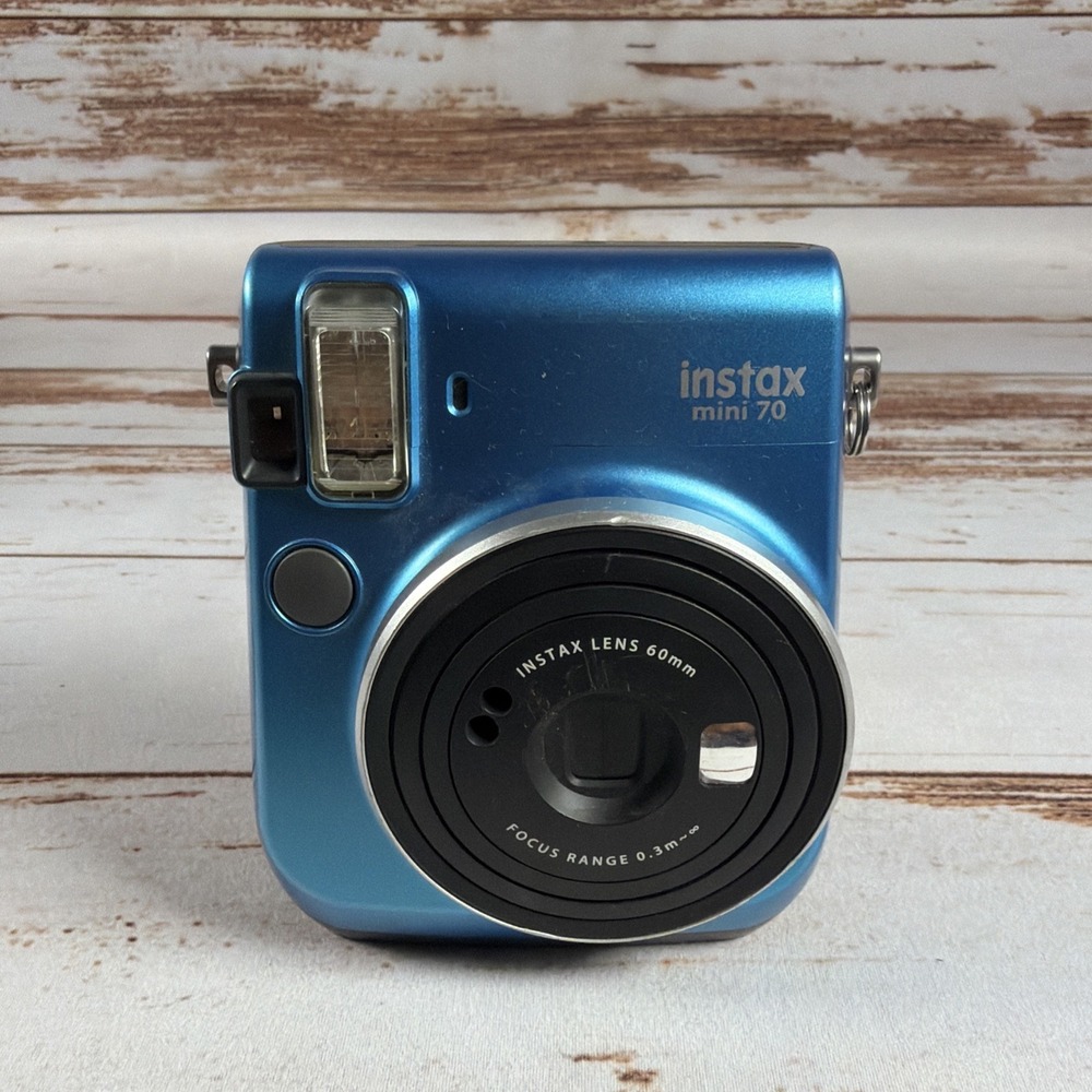 Fujifilm Instax Mini 70 Instant Film Camera Blue Tested Used Works